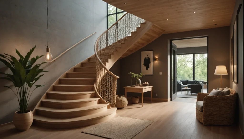 rambarde escalier en corde